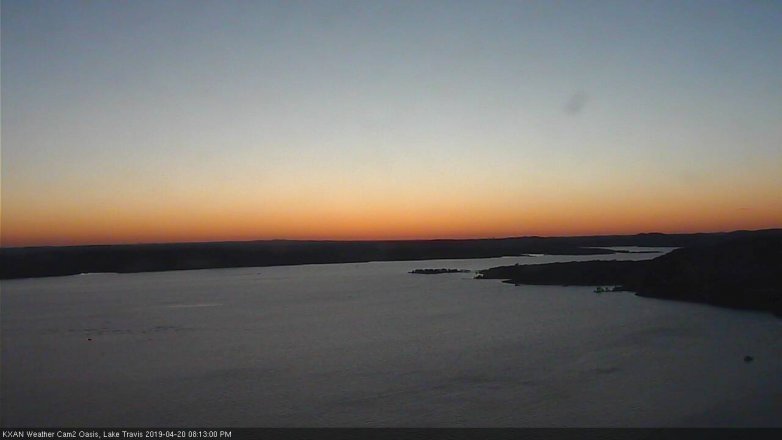 Lake Travis webcam, April 20, 2019 7:15 PM CT