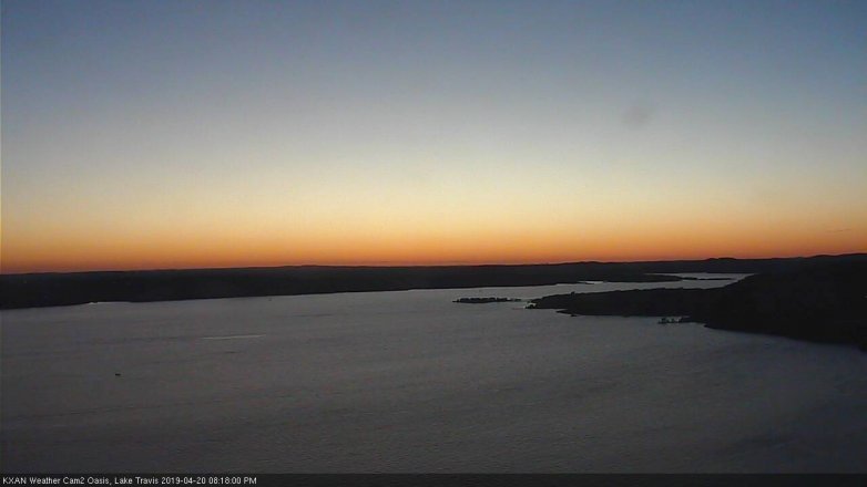 Lake Travis webcam, April 20, 2019 7:20 PM CT