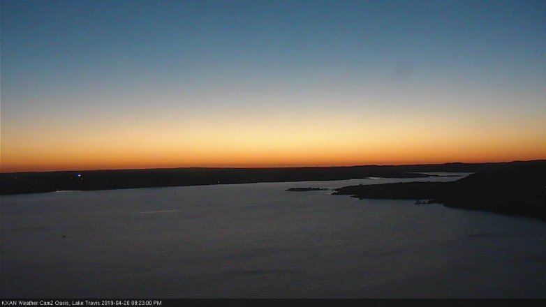 Lake Travis webcam, April 20, 2019 7:25 PM CT