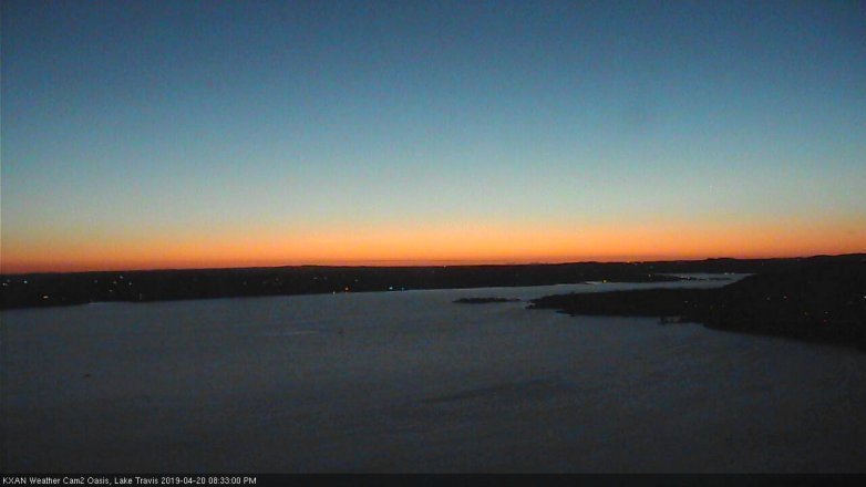 Lake Travis webcam, April 20, 2019 7:35 PM CT