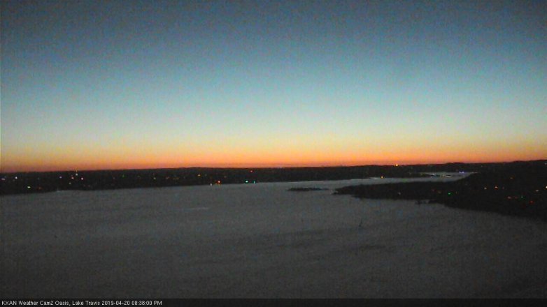Lake Travis webcam, April 20, 2019 7:40 PM CT