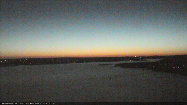 Lake Travis webcam, April 20, 2019 7:45 PM CT