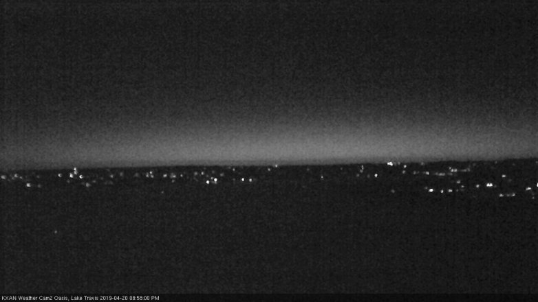 Lake Travis webcam, April 20, 2019 8:00 PM CT