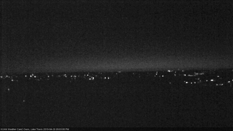 Lake Travis webcam, April 20, 2019 8:05 PM CT