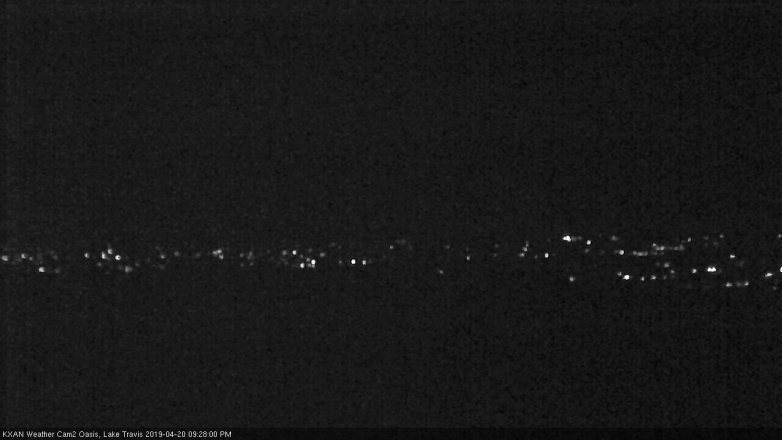 Lake Travis webcam, April 20, 2019 8:30 PM CT