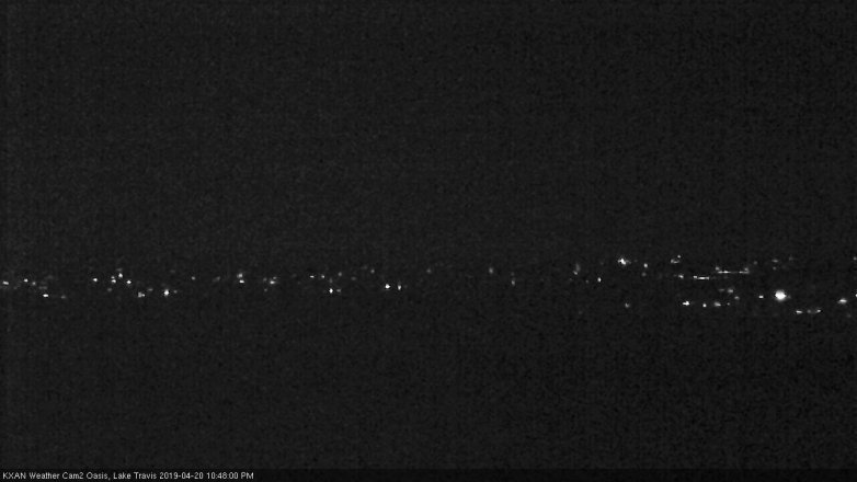Lake Travis webcam, April 20, 2019 9:50 PM CT