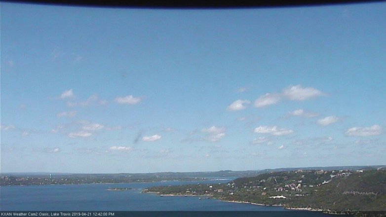 Lake Travis webcam, April 21, 2019 11:45 AM CT