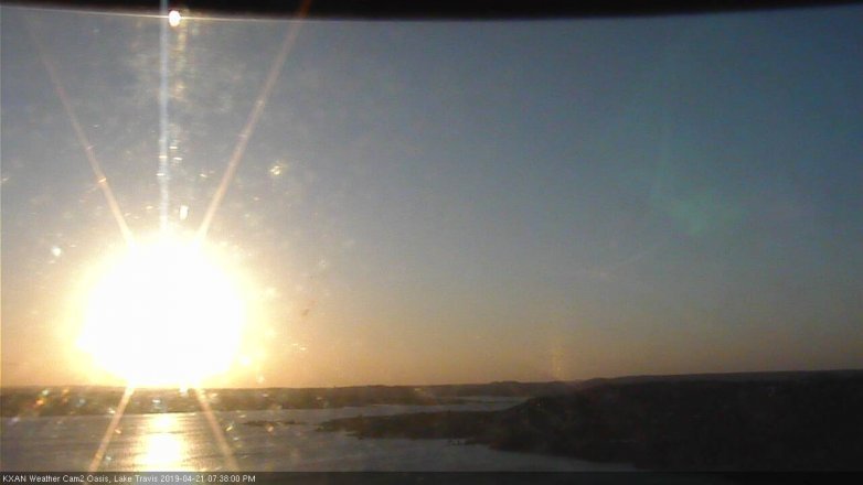 Lake Travis webcam, April 21, 2019 6:40 PM CT