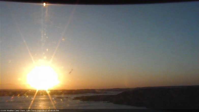 Lake Travis webcam, April 21, 2019 6:50 PM CT