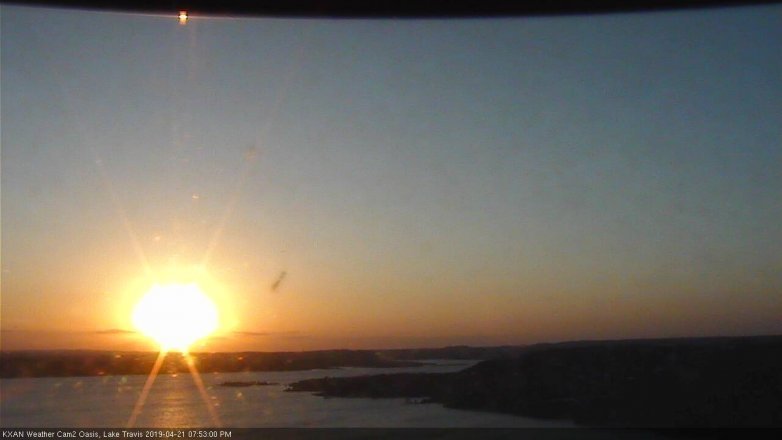 Lake Travis webcam, April 21, 2019 6:55 PM CT