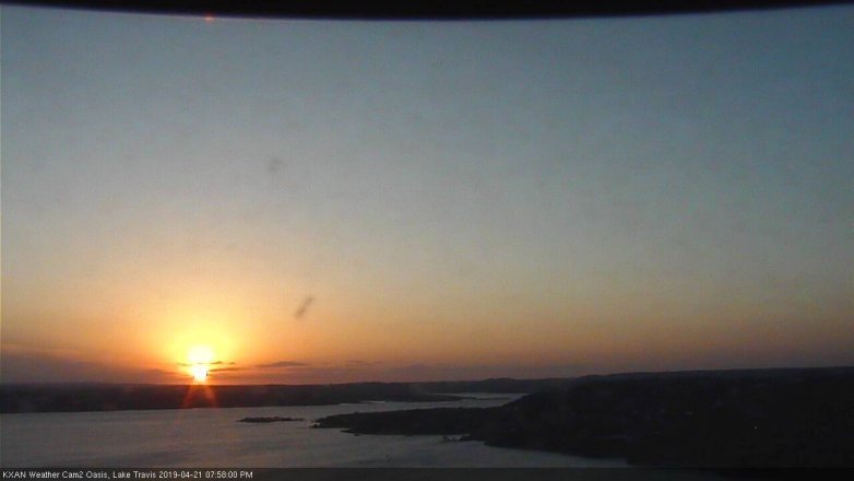 Lake Travis webcam, April 21, 2019 7:00 PM CT