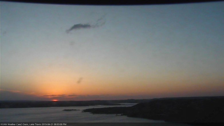 Lake Travis webcam, April 21, 2019 7:05 PM CT
