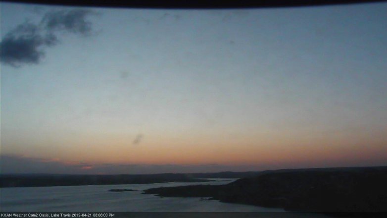 Lake Travis webcam, April 21, 2019 7:10 PM CT