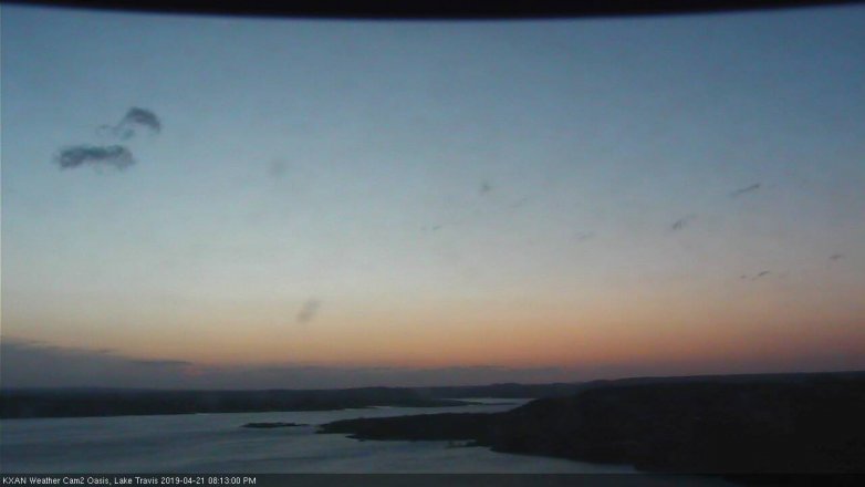 Lake Travis webcam, April 21, 2019 7:15 PM CT
