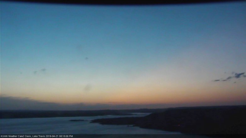 Lake Travis webcam, April 21, 2019 7:20 PM CT