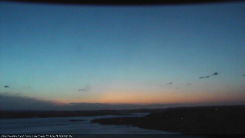 Lake Travis webcam, April 21, 2019 7:30 PM CT