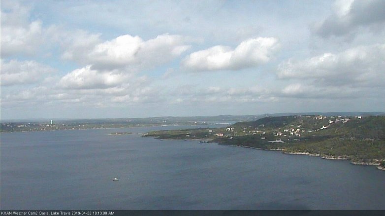 Lake Travis webcam, April 22, 2019 9:15 AM CT