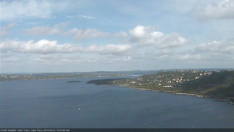 Lake Travis webcam, April 22, 2019 9:25 AM CT