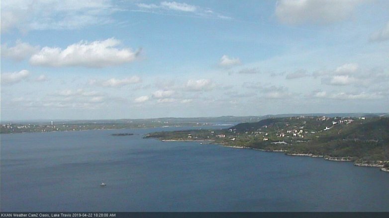 Lake Travis webcam, April 22, 2019 9:30 AM CT