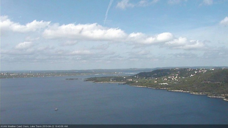 Lake Travis webcam, April 22, 2019 9:45 AM CT