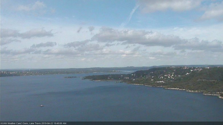 Lake Travis webcam, April 22, 2019 9:50 AM CT