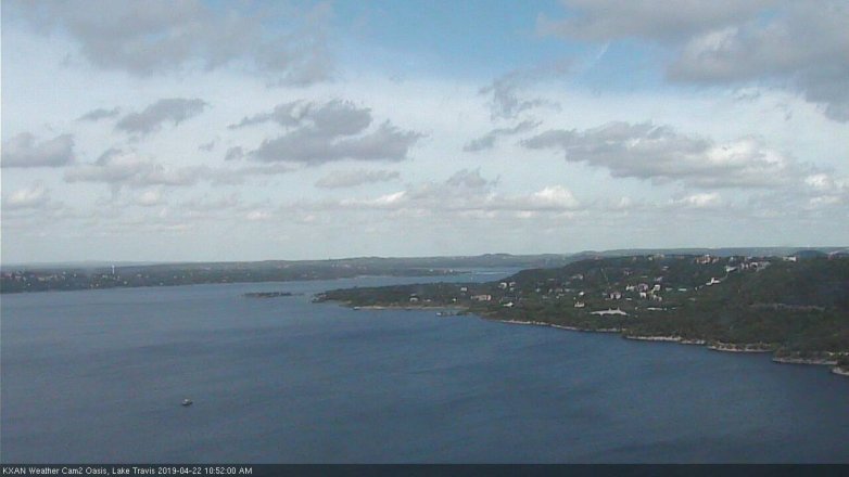 Lake Travis webcam, April 22, 2019 9:55 AM CT