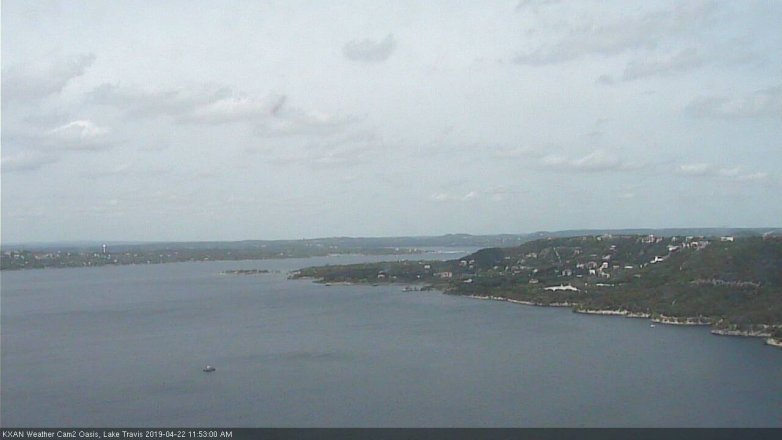 Lake Travis webcam, April 22, 2019 10:55 AM CT