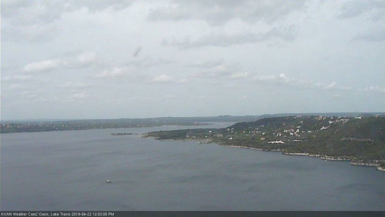 Lake Travis webcam, April 22, 2019 11:05 AM CT