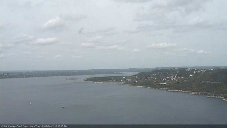 Lake Travis webcam, April 22, 2019 11:10 AM CT