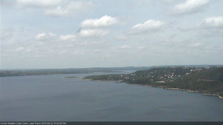 Lake Travis webcam, April 22, 2019 12:05 PM CT