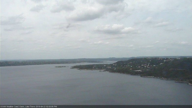 Lake Travis webcam, April 22, 2019 1:05 PM CT