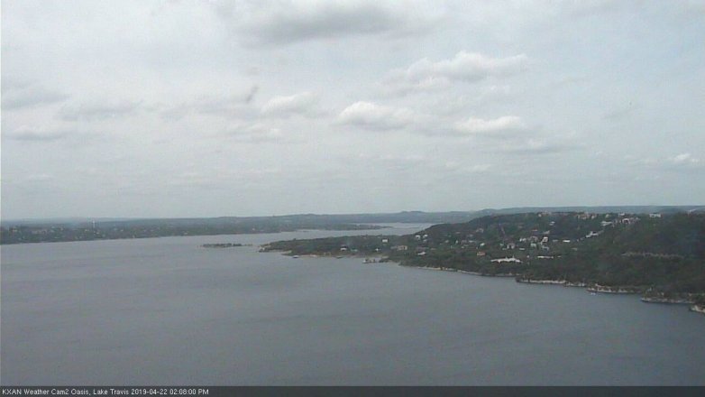 Lake Travis webcam, April 22, 2019 1:10 PM CT