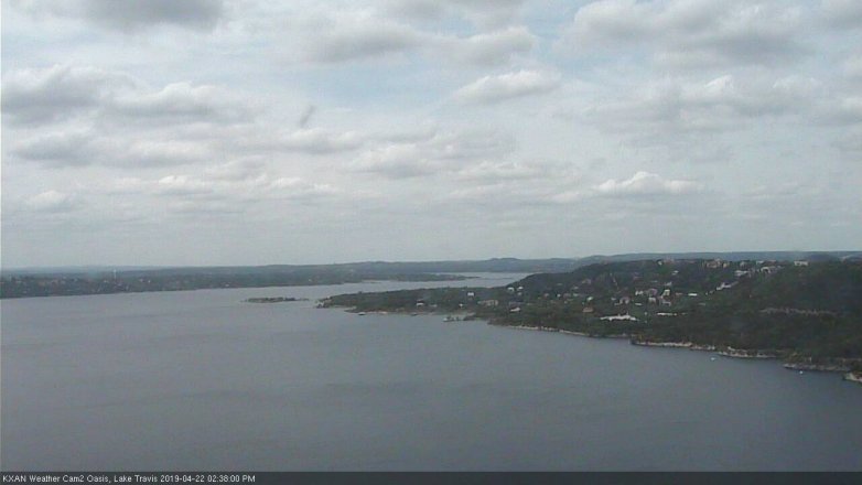 Lake Travis webcam, April 22, 2019 1:40 PM CT