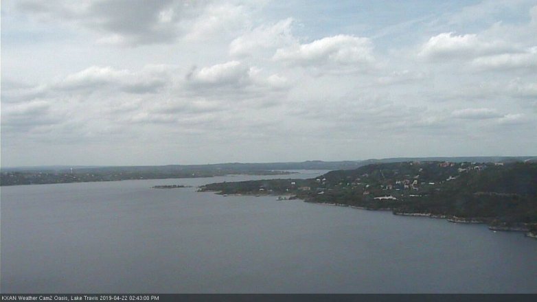 Lake Travis webcam, April 22, 2019 1:45 PM CT