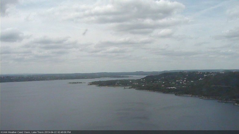 Lake Travis webcam, April 22, 2019 1:50 PM CT