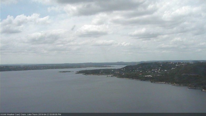 Lake Travis webcam, April 22, 2019 2:10 PM CT