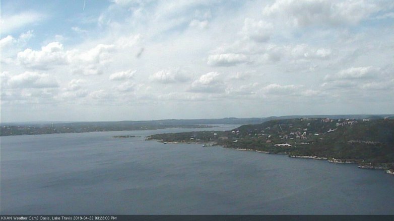 Lake Travis webcam, April 22, 2019 2:25 PM CT