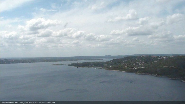 Lake Travis webcam, April 22, 2019 2:30 PM CT
