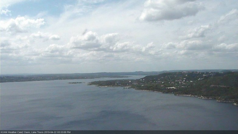 Lake Travis webcam, April 22, 2019 2:35 PM CT