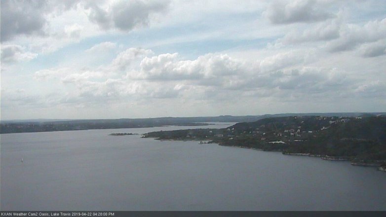 Lake Travis webcam, April 22, 2019 3:30 PM CT