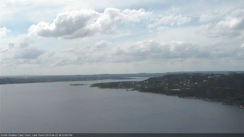 Lake Travis webcam, April 22, 2019 3:35 PM CT