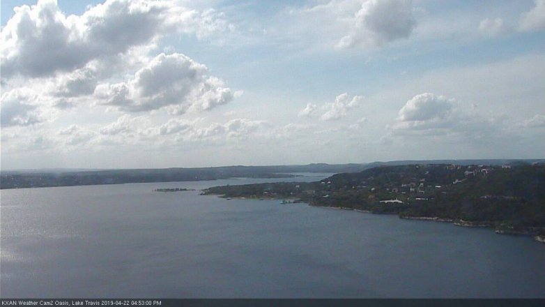 Lake Travis webcam, April 22, 2019 3:55 PM CT