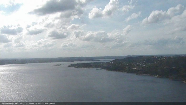Lake Travis webcam, April 22, 2019 4:05 PM CT