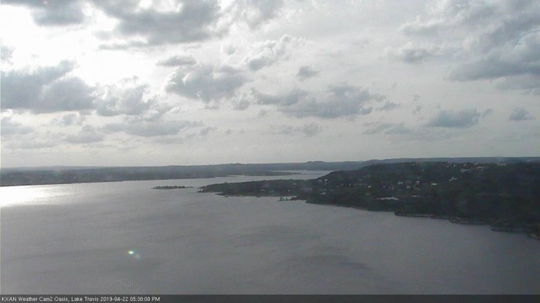 Lake Travis webcam, April 22, 2019 4:40 PM CT