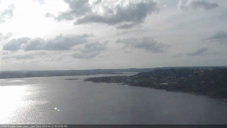 Lake Travis webcam, April 22, 2019 4:45 PM CT