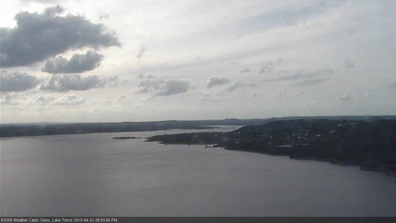 Lake Travis webcam, April 22, 2019 4:55 PM CT