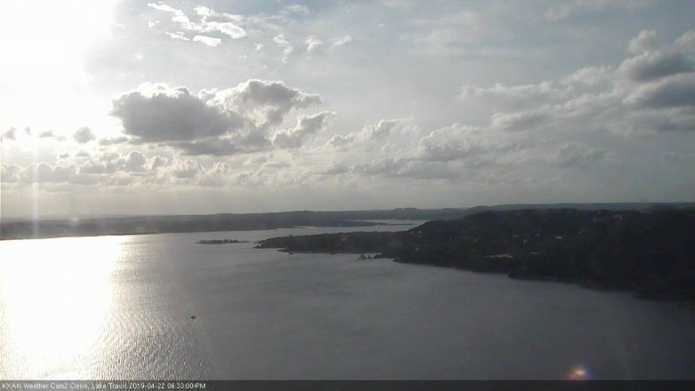 Lake Travis webcam, April 22, 2019 5:35 PM CT