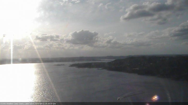 Lake Travis webcam, April 22, 2019 5:40 PM CT