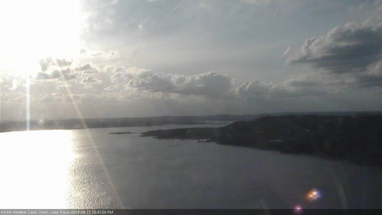 Lake Travis webcam, April 22, 2019 5:45 PM CT