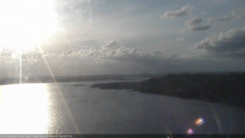Lake Travis webcam, April 22, 2019 5:50 PM CT